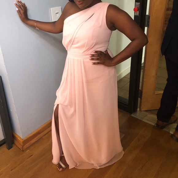 Pale Pink evening gown w/ high split - Picture 2 of 2